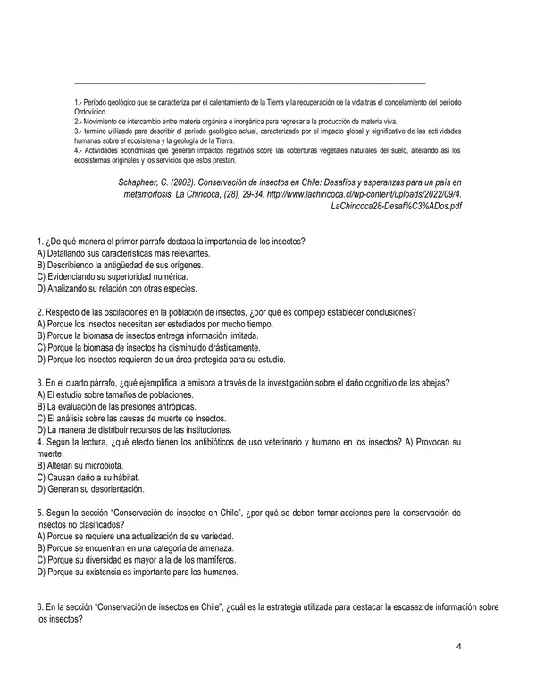 Mini ensayos de Competencia Lectora: Textos expositivos