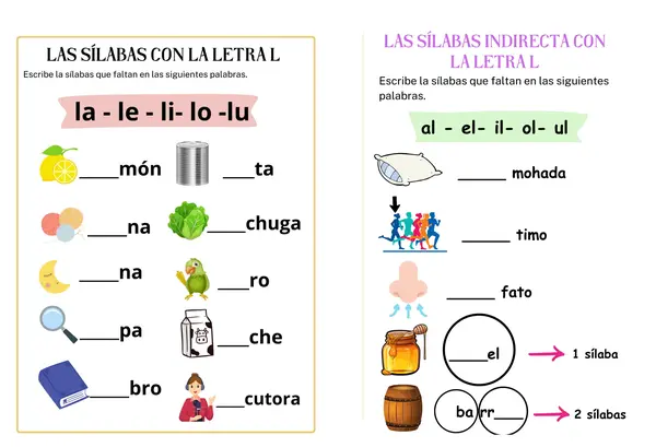 Silaba directa e indirecta con L