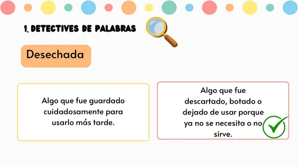 Actividades vocabulario sinónimos