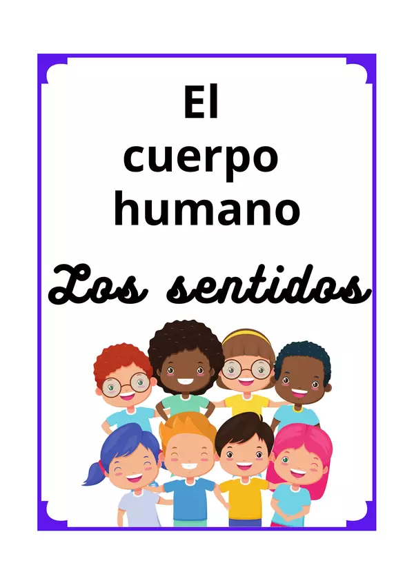 Guía, cuadernillo con actividades sobre El cuerpo humano - Los sentidos - En español