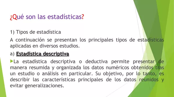 Presentacion Uso de la Estadistica, Octavo Basico, Matematica
