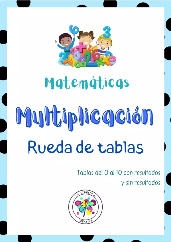 Rueda de tablas de la multiplicación matemáticas números 0 a 10 color