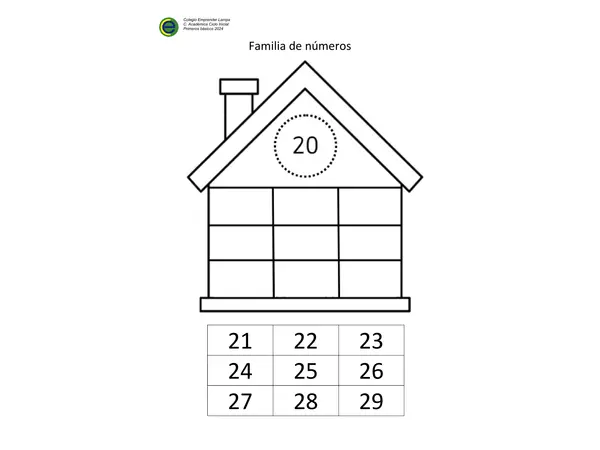 Familia de números 20 al 29