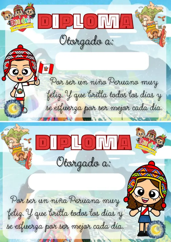 Diploma Día Niño Peruano