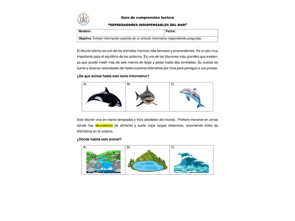Extraer información explícita de un texto informativo. recurso adaptado para estudiante TEA