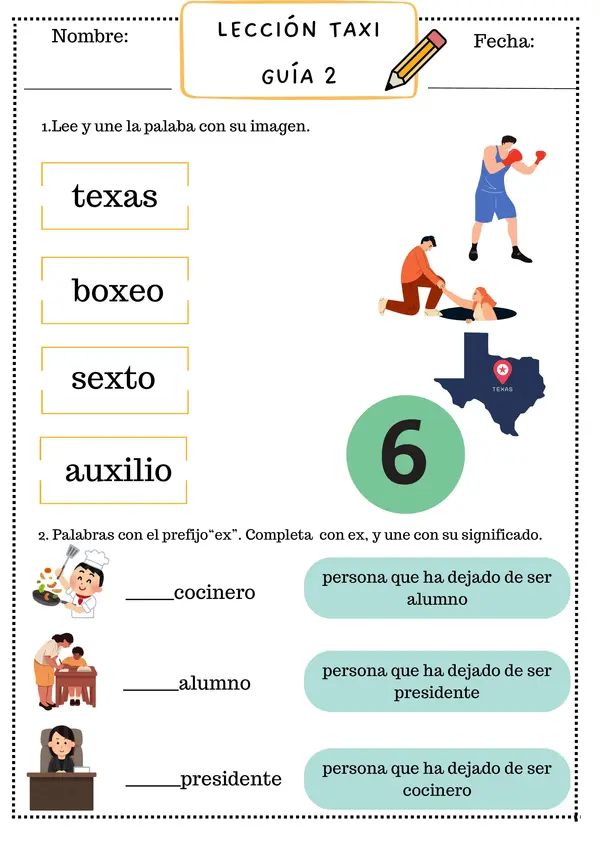 Guía Lección Taxi, Letra X, Método Matte