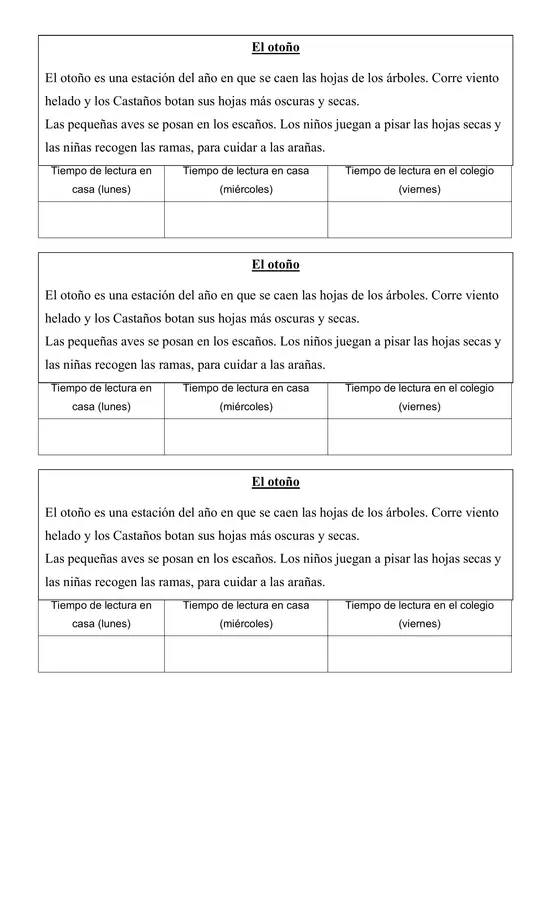 Material para trabajar la fluidez lectora