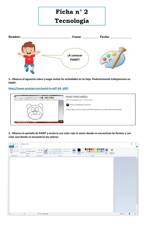 Fichas tecnología 1° básico