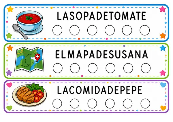 Tarjetas para ejercitar conciencia léxica 