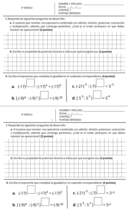 Propiedades de multiplicación y división de potencias
