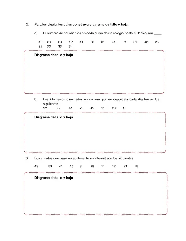 Guia de Matematica 6 Basico: Recordar conceptos - Construcción de diagramas