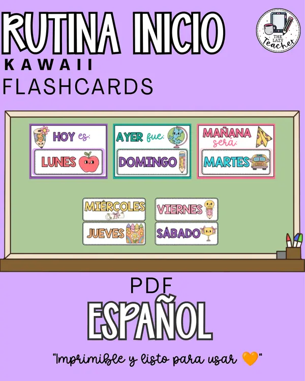 FLASHCARDS - RUTINA INICIO DE CLASE - ESPAÑOL