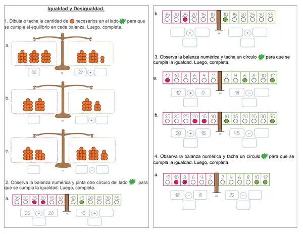 Guía 1° básico "Igualdad y Desigualdad"