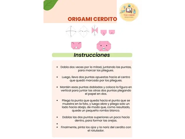 Texto instructivo, origamis"