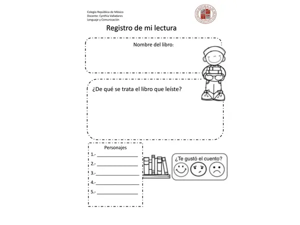 Reporte de lectura para niños
