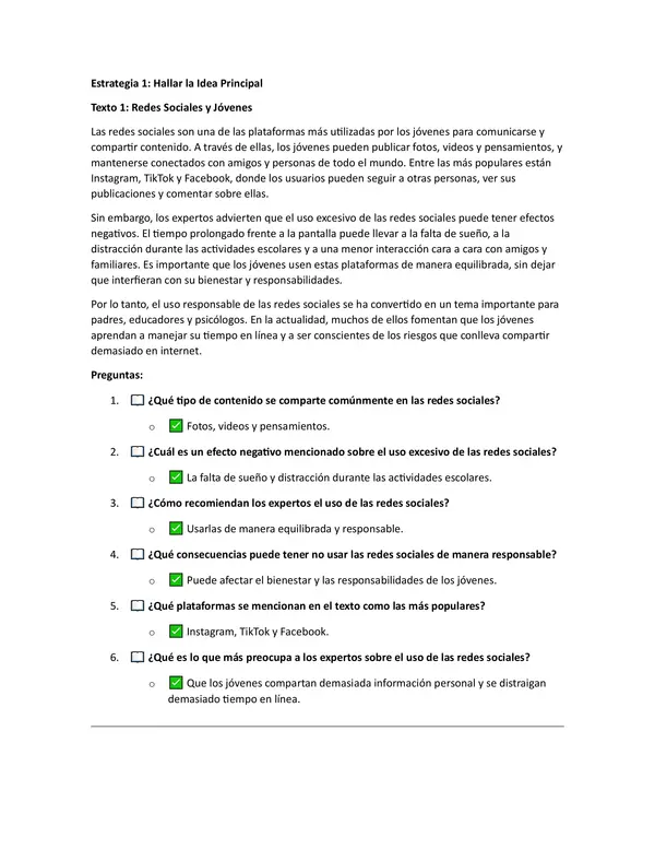 Set de Lecturas comprensivas