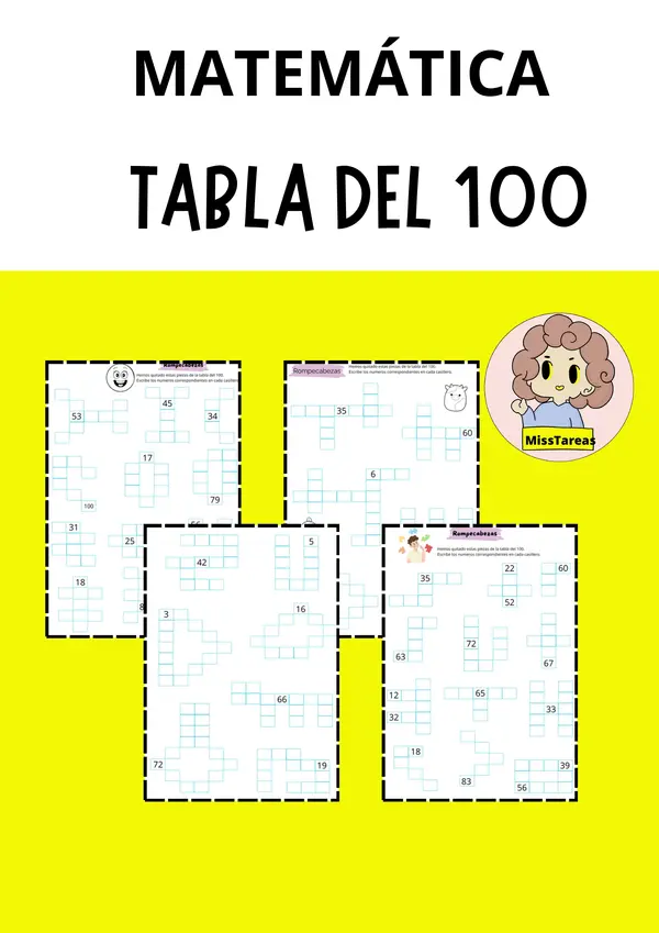 Ficha lista para usar: Tabla del 100 - Rompecabezas