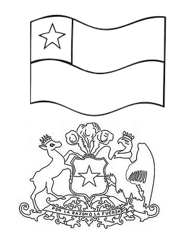 Emblemas de chile para colorear