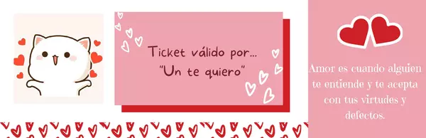 12 Tickets de Amor imprimibles.