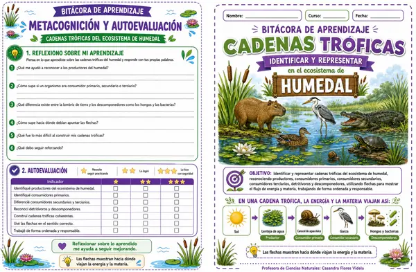 🌿 Bitácora de aprendizaje: cadenas tróficas del ecosistema de humedal