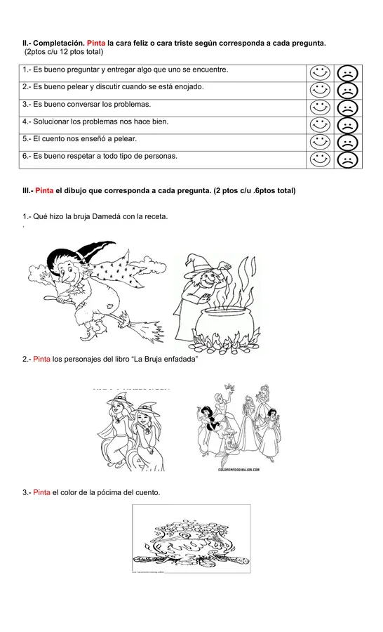 Evaluación Diferenciada Plan lector LA BRUJA ENFADADA.