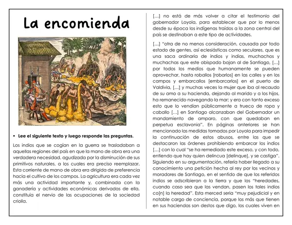 Guía de trabajo - La Encomienda