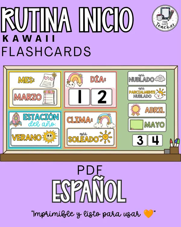 FLASHCARDS - RUTINA INICIO DE CLASE - ESPAÑOL