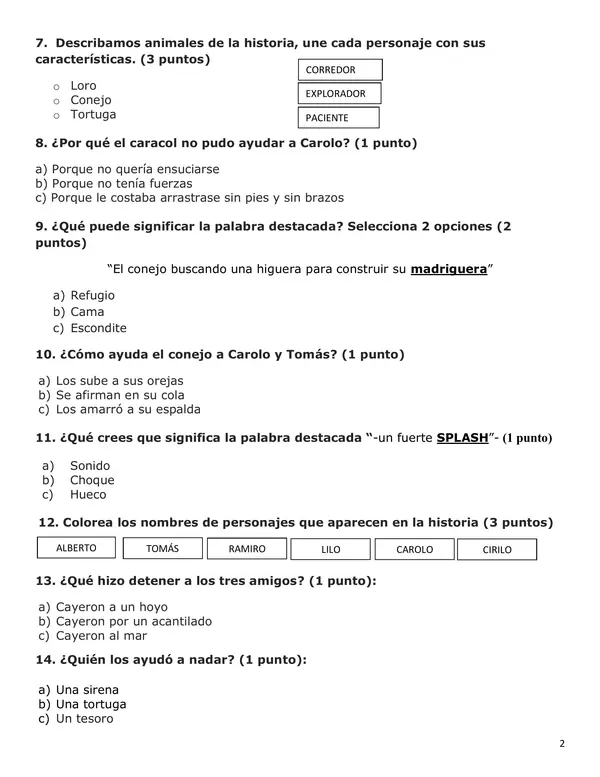 Prueba del libro: La roca del mar 