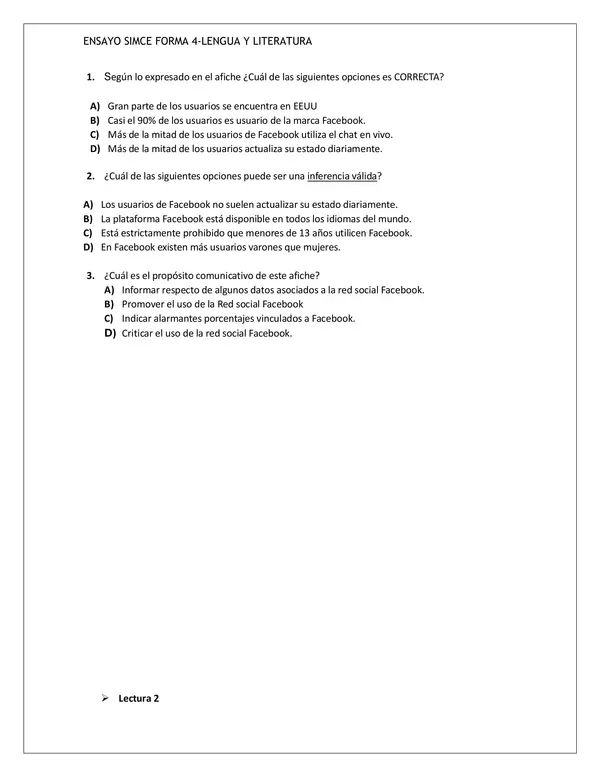 Ensayo Simce II° Medio-Forma 4
