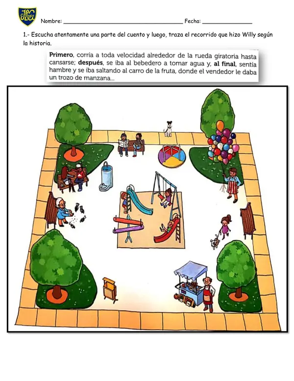 Cuento "El paseo de Willy" Ficha de trabajo