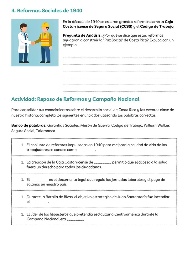 Práctica para Pruebas Estandarizadas Estudios Sociales 