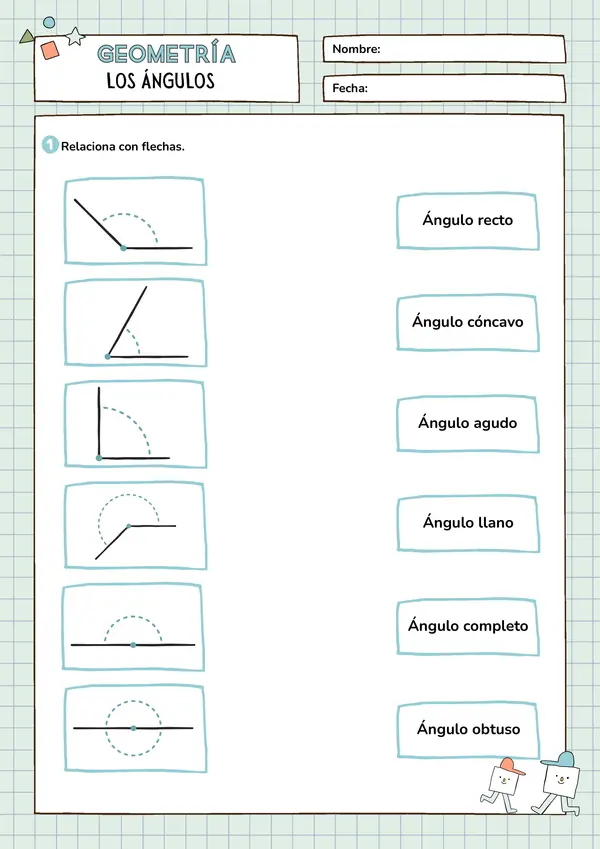 Guía de ejercicios Clasificación de ángulos