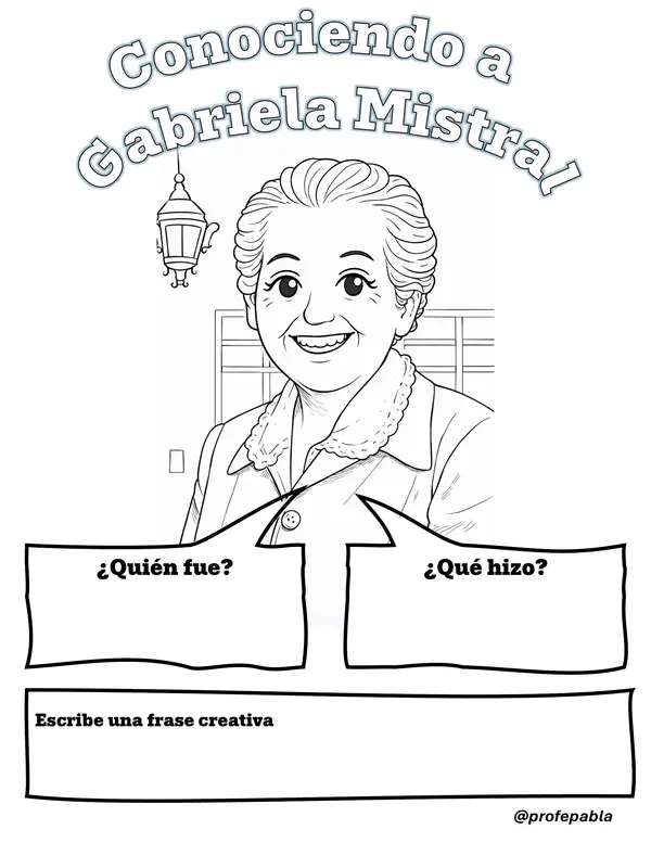 Fichas de escritura "Conociendo a Gabriela"