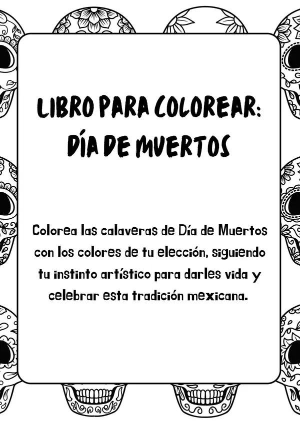 Libro para colorear Día de los Muertos