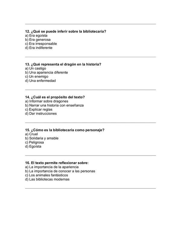 Prueba del libro "El secuestro de la bibliotecaria" (Margaret Mahy)