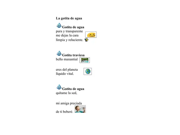 poesia con pictograma dia del agua 