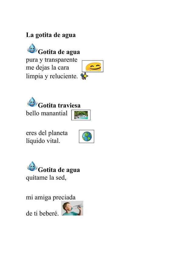 poesia con pictograma dia del agua 