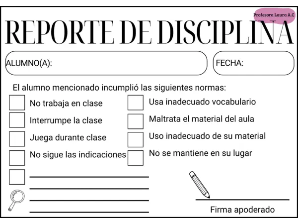 reporte disciplina