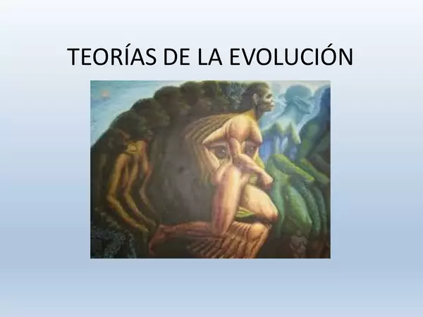 PPT PRIMERO MEDIO, CIENCIAS, TEORIAS DE LA EVOLUCION 