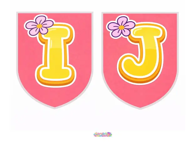 Banderin abecedario floral
