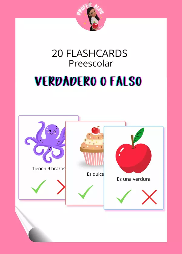 Flashcards: Verdadero o Falso (Preescolar)