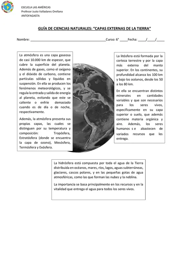 Guia repaso capas de la tierra