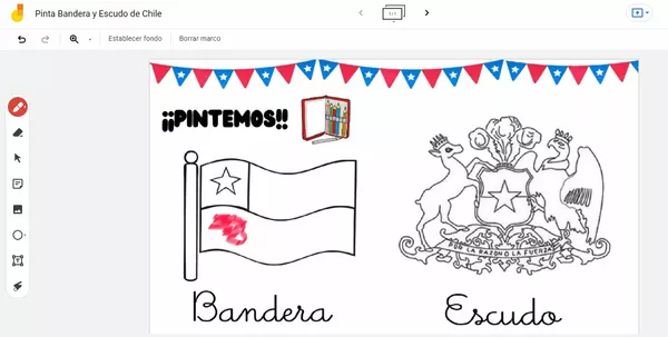 Actividad Pinta Bandera y Escudo de Chile