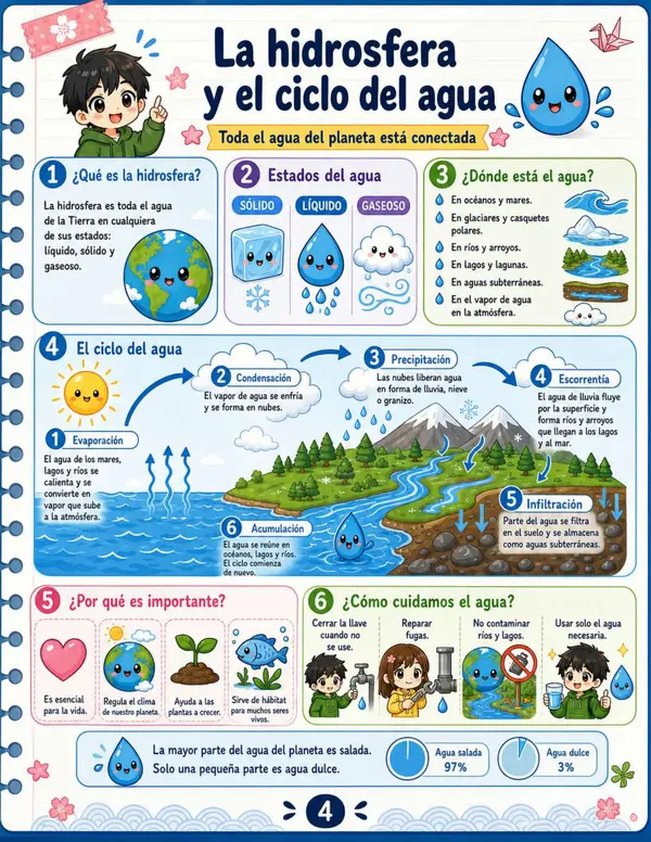 Las Esferas de la tierra, Atmósfera, Hidrósfera, Geosfera y Biosfera 