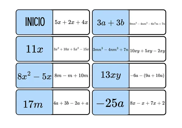 Dominó Términos Semejantes.