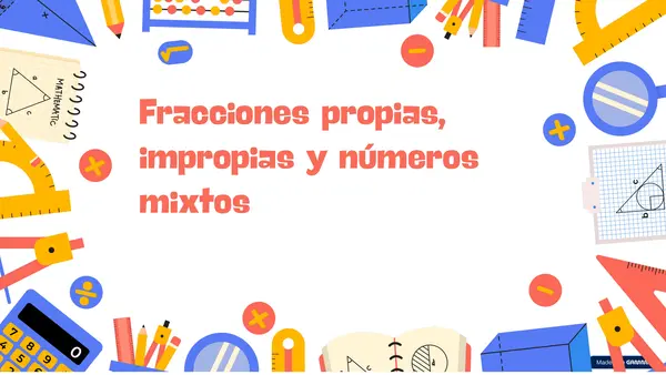 ➗ Fracciones Propias, Impropias y Números Mixtos: Presentación Didáctica