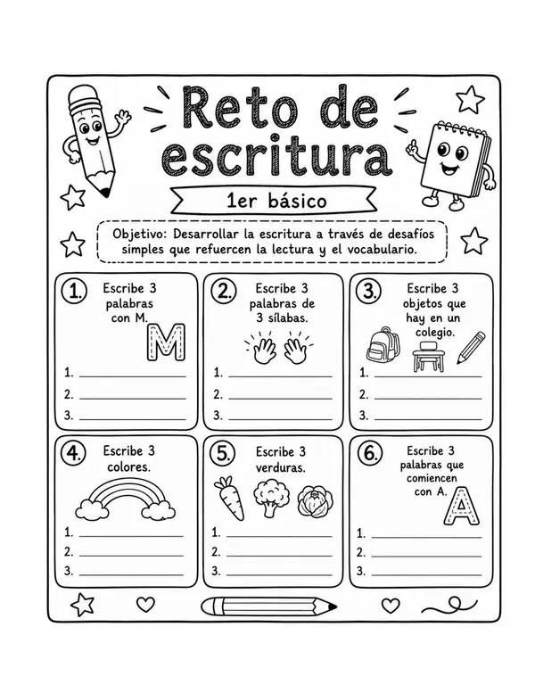 Retos de escritura (1ero básico)
