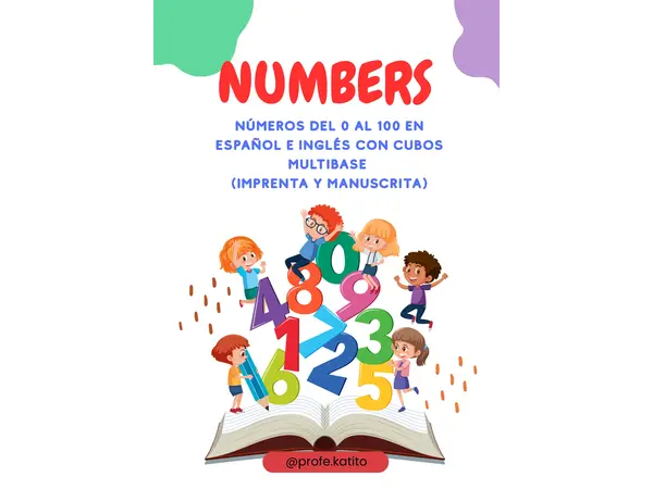 Números del 0 al 100 con Cubos Multibase en inglés y español (Imprenta y Manuscrita)
