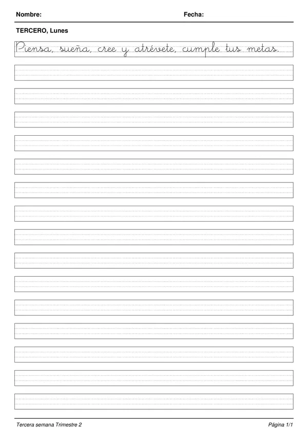 Planas Para Mejorar Caligrafia