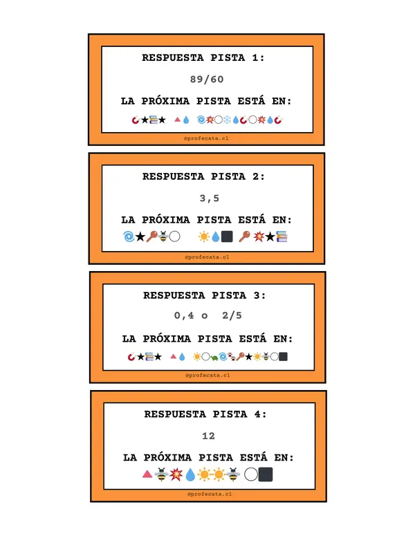 Respuestas y enigmas - Busqueda del tesoro de Numerus